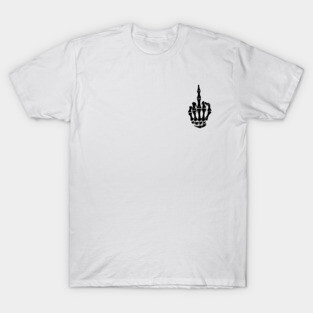 Skeleton design on middle finger halloween T-Shirt