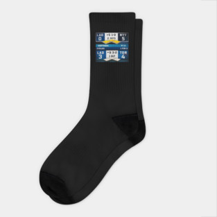 Dodgers Back to Back Championship Scoreboard Socks