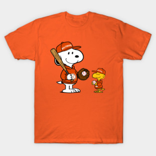 Baltimore Orioles - Snoopy & Woodstock Baseball Style M005 T-Shirt
