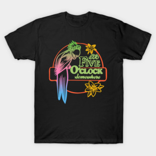 It's 5 O'clock Somewhere, Jimmy Buffett  Parrot T-Shirt