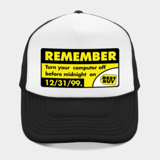 Y2K Turn your computer off before midnight - 1999 Reproduction Y2K Aesthetic Hat