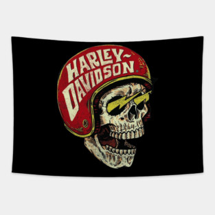 Harley Davidson Skull Tapestry