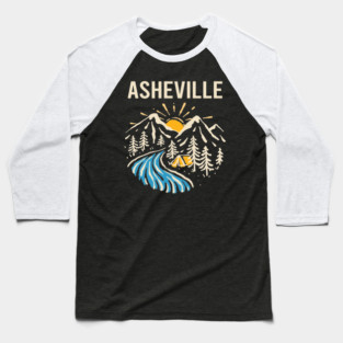 Vintage Nature Landscape - Asheville Baseball T-Shirt