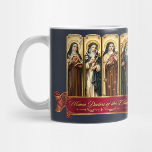 Four Women Doctors of The Church Catholic Saints Therese Mug