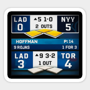 Dodgers Back to Back Championship Scoreboard Magnet