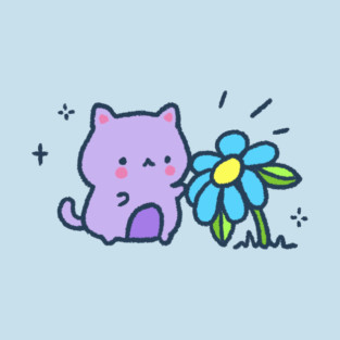 A cat and a flower